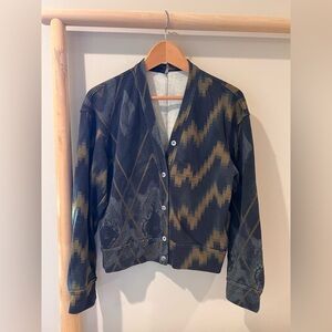 JNBY cotton cardigan abstract aztec boho cotton size small